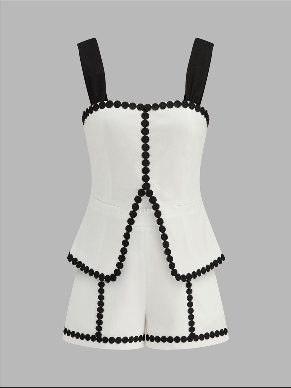 Commense Contrast Trim Corset Shorts Set with Black Trim - Picture 2 of 10